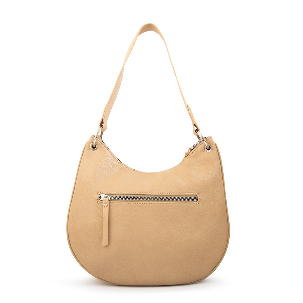 Cartera corte oval marina beige oscuro