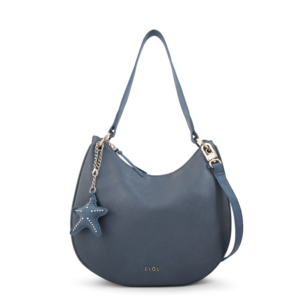 Cartera corte oval marina azul