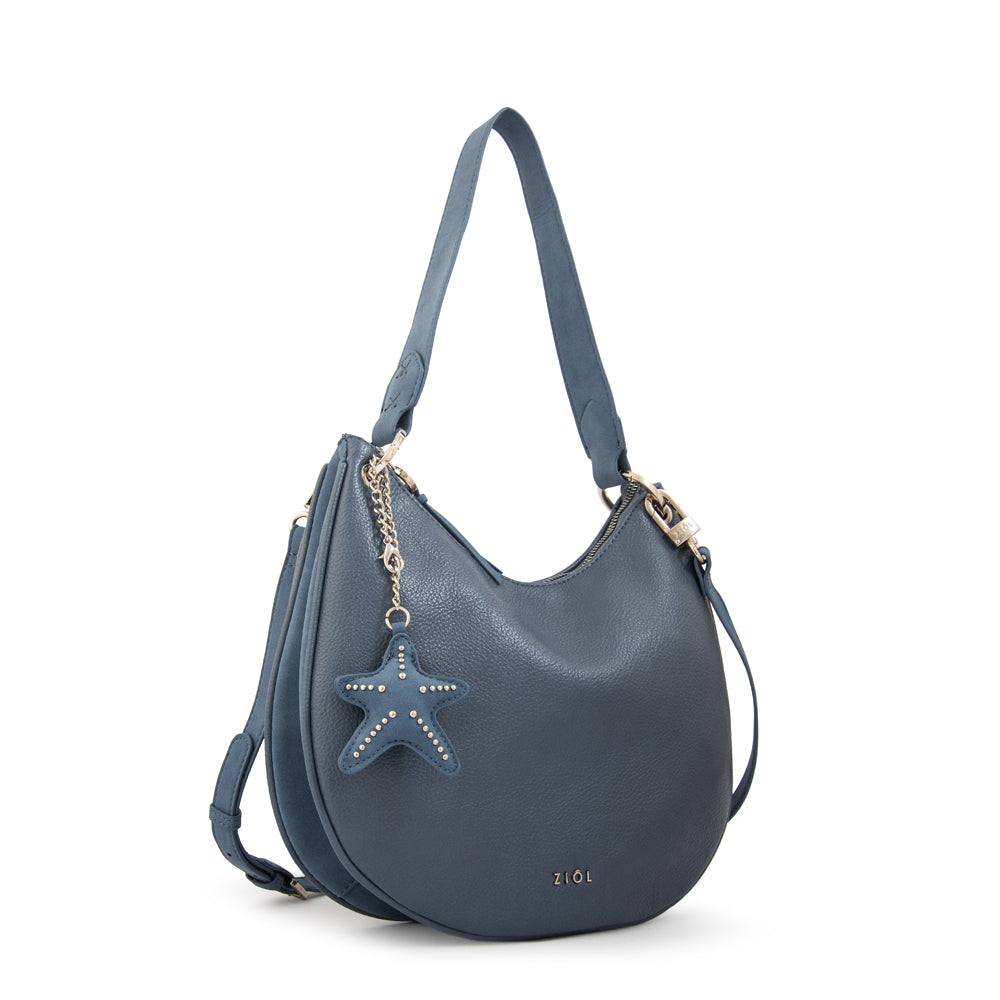 Cartera corte oval marina azul