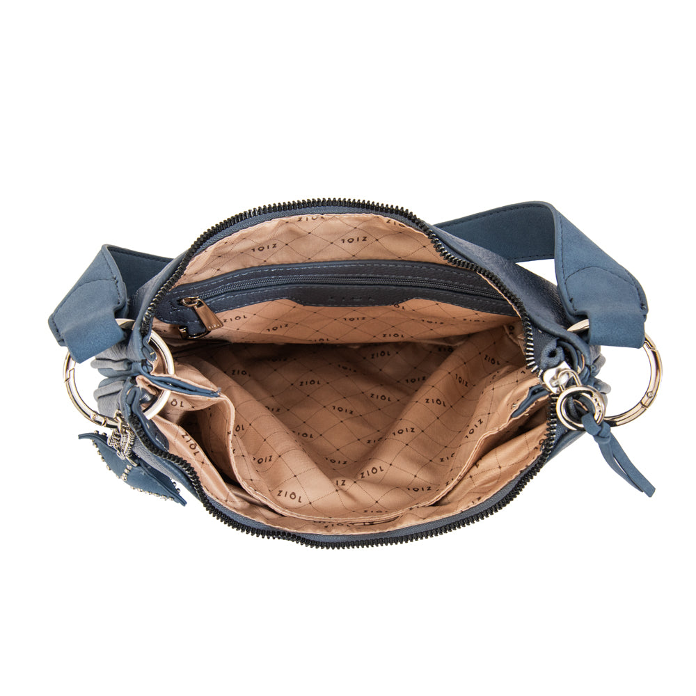 Cartera corte oval marina azul