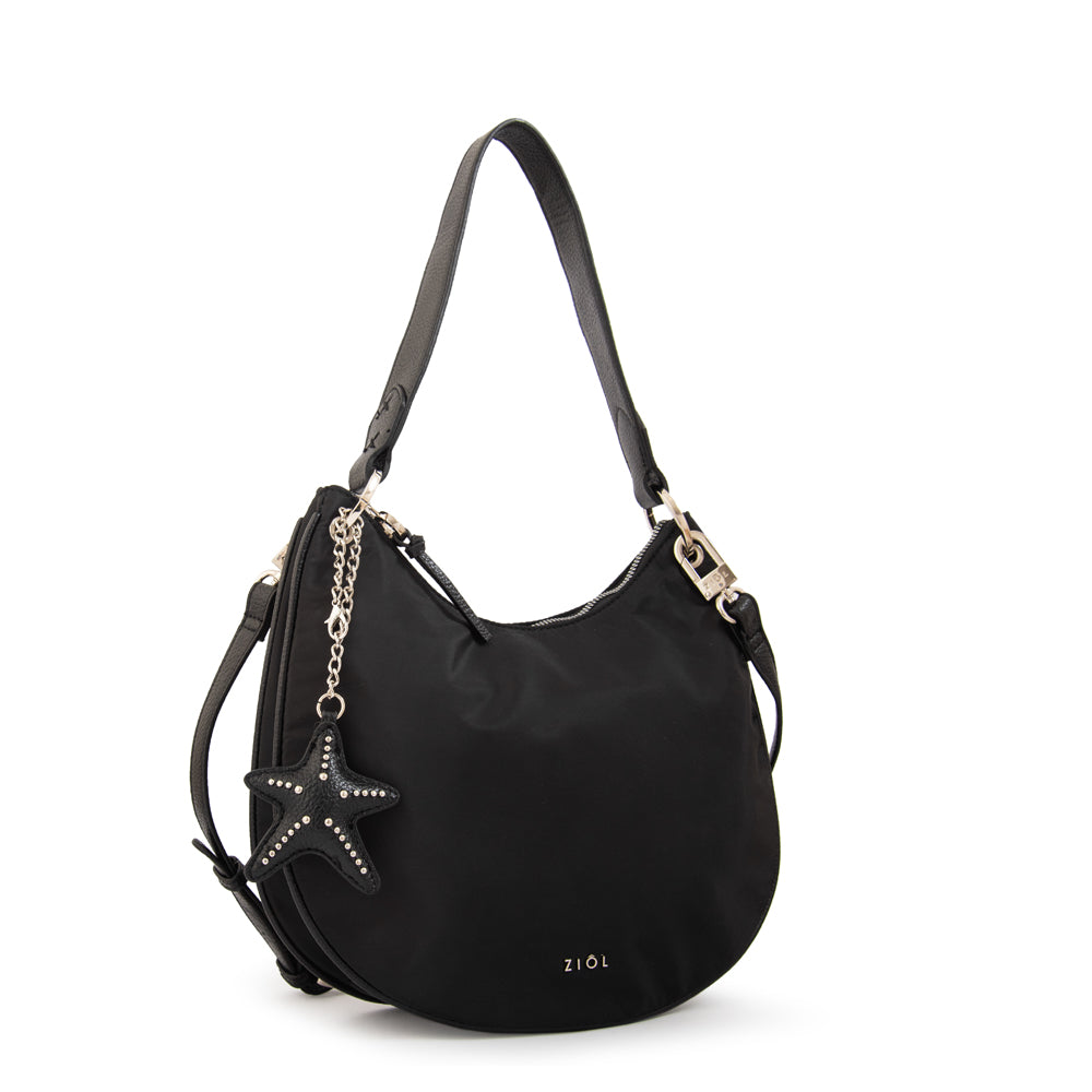 Cartera corte oval marina negro