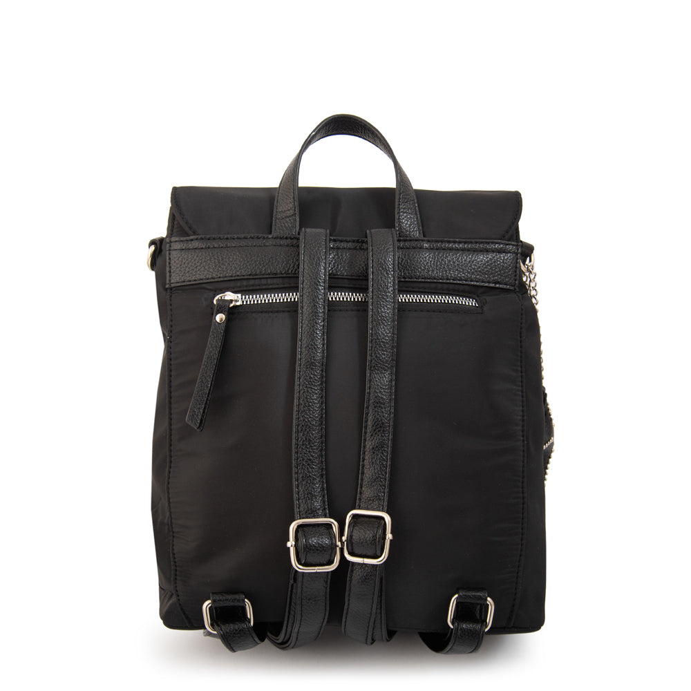 Mochila con tapa marina mediana negro