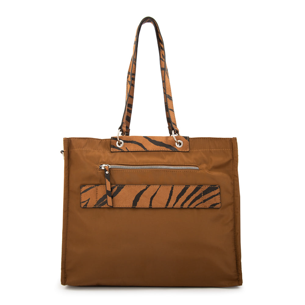 Cartera tote porta notebook simoneta camel