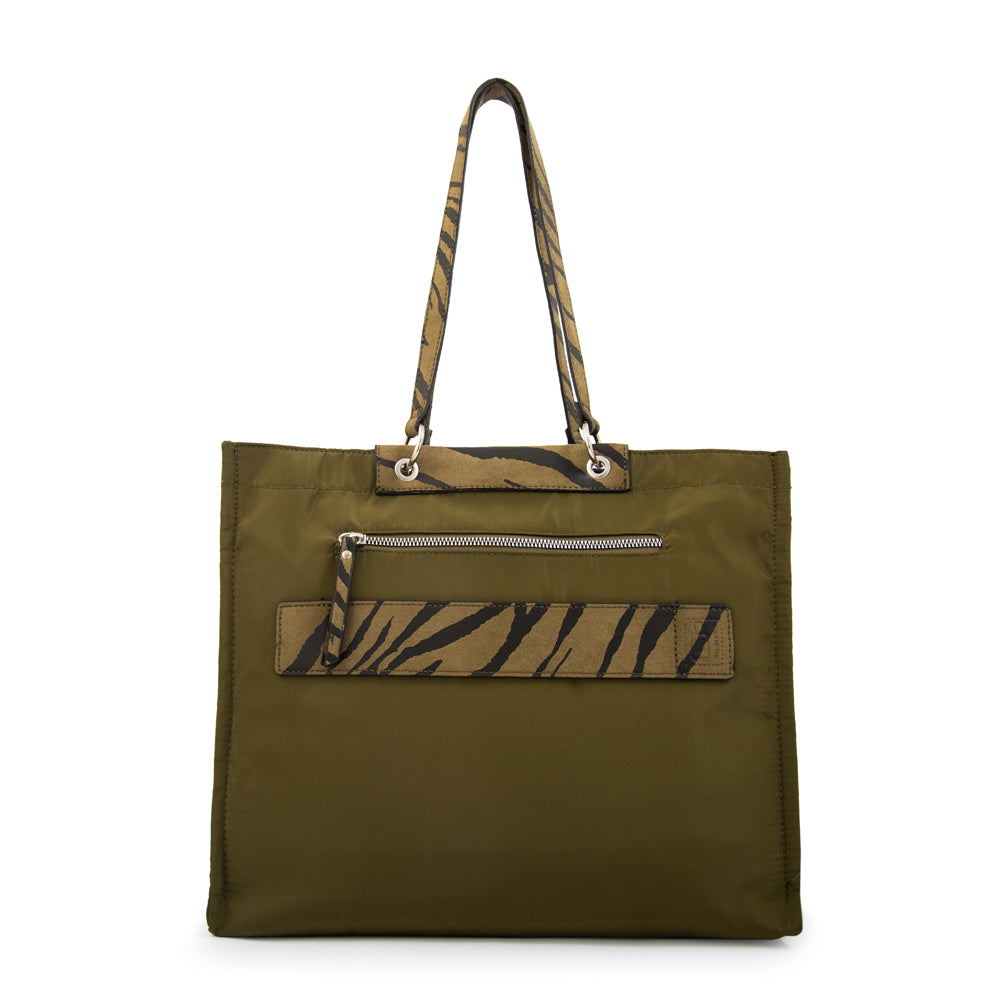 Cartera tote porta notebook simoneta verde oliva