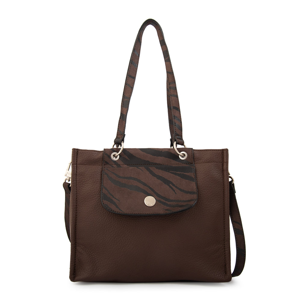 Cartera bandolera simoneta café oscuro