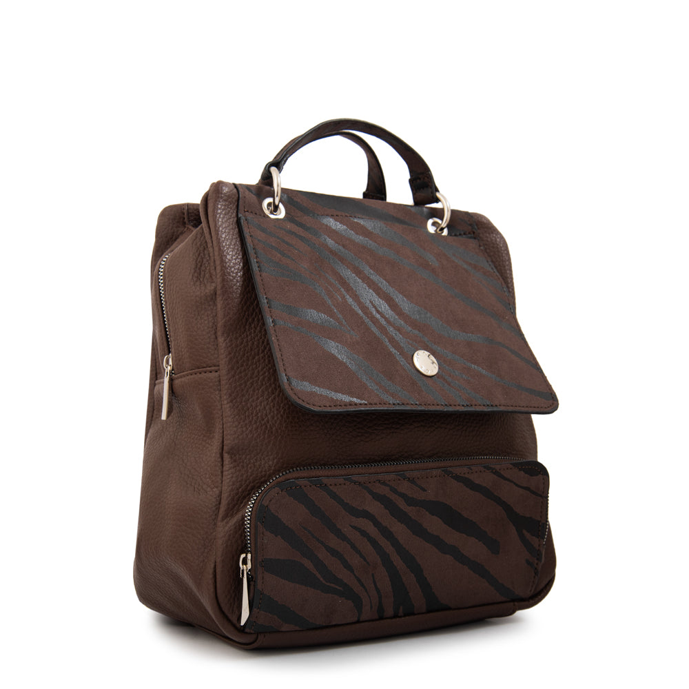 Mochila simoneta mediana café oscuro