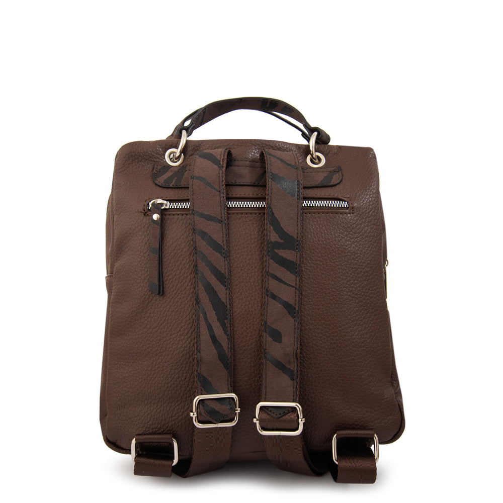 Mochila simoneta mediana café oscuro