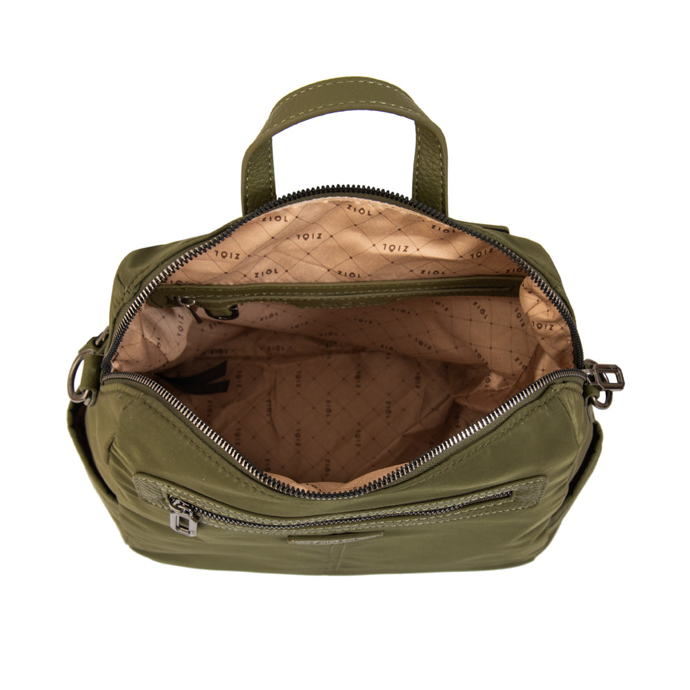 Mochila jessy mediana verde oliva