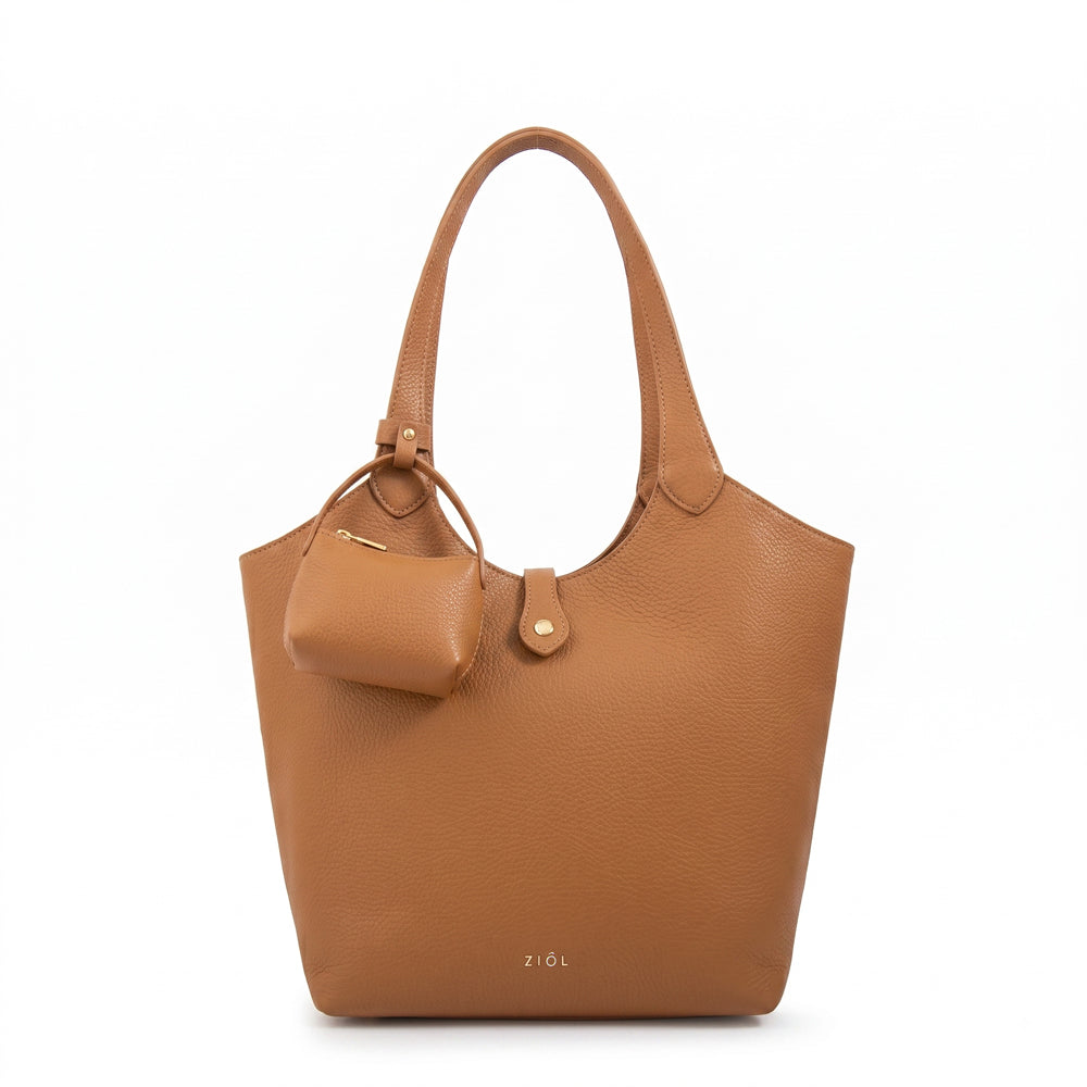 Cartera tote carra camel