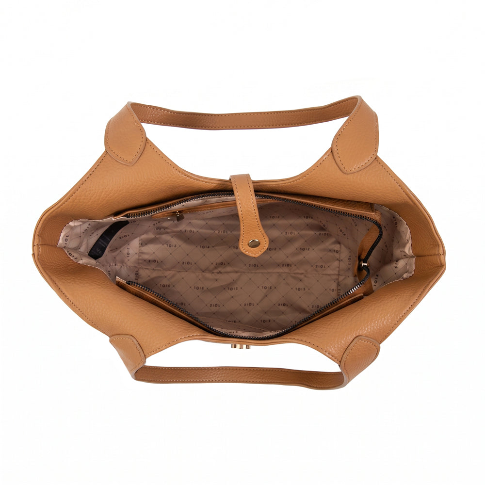 Cartera tote carra camel