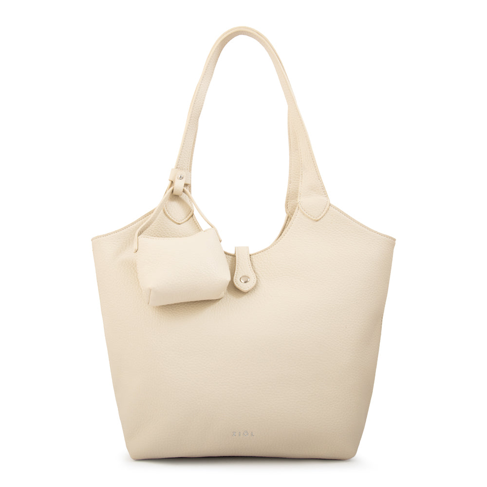 Cartera tote carra blanco crudo