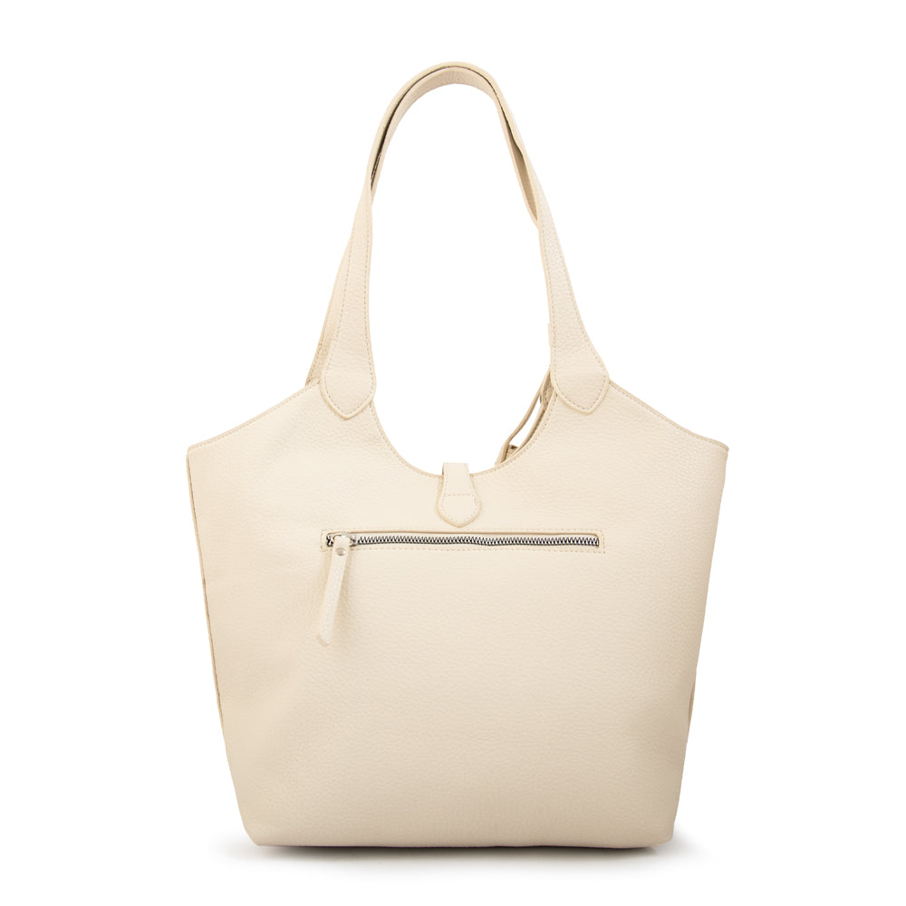 Cartera tote carra blanco crudo