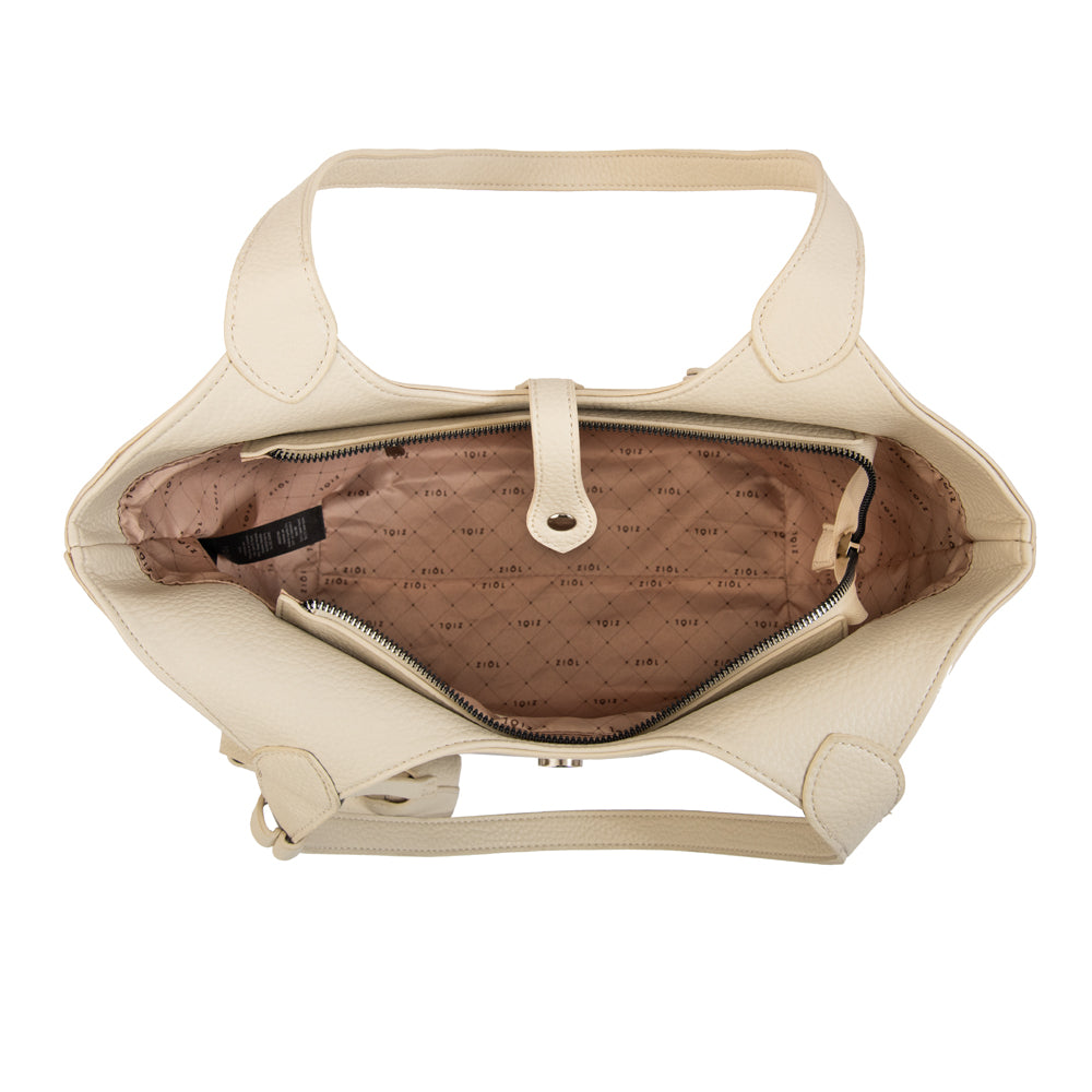 Cartera tote carra blanco crudo