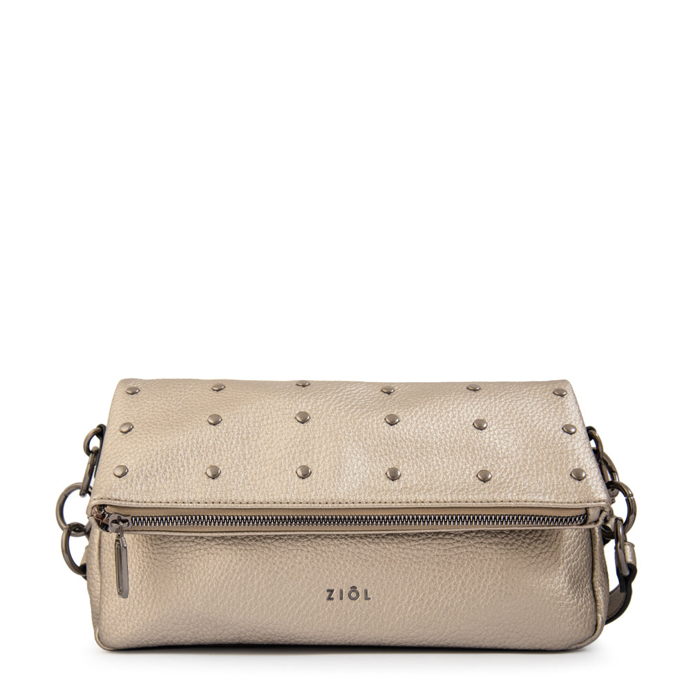 Cartera bandolera siberia plateado oscuro