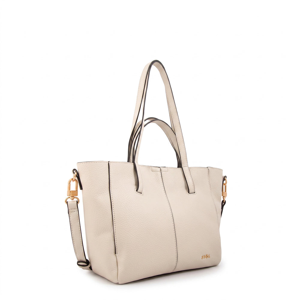 Cartera tote bote loriu blanco crudo