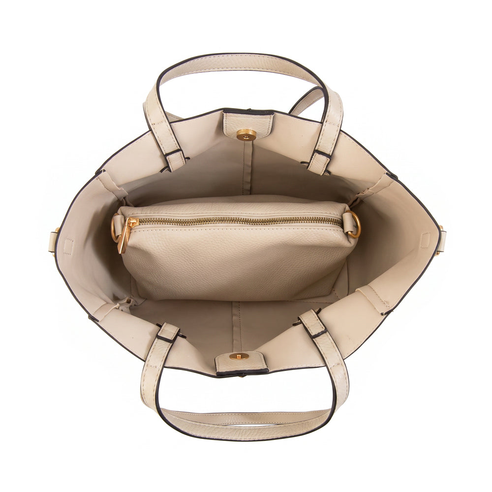 Cartera tote bote loriu blanco crudo