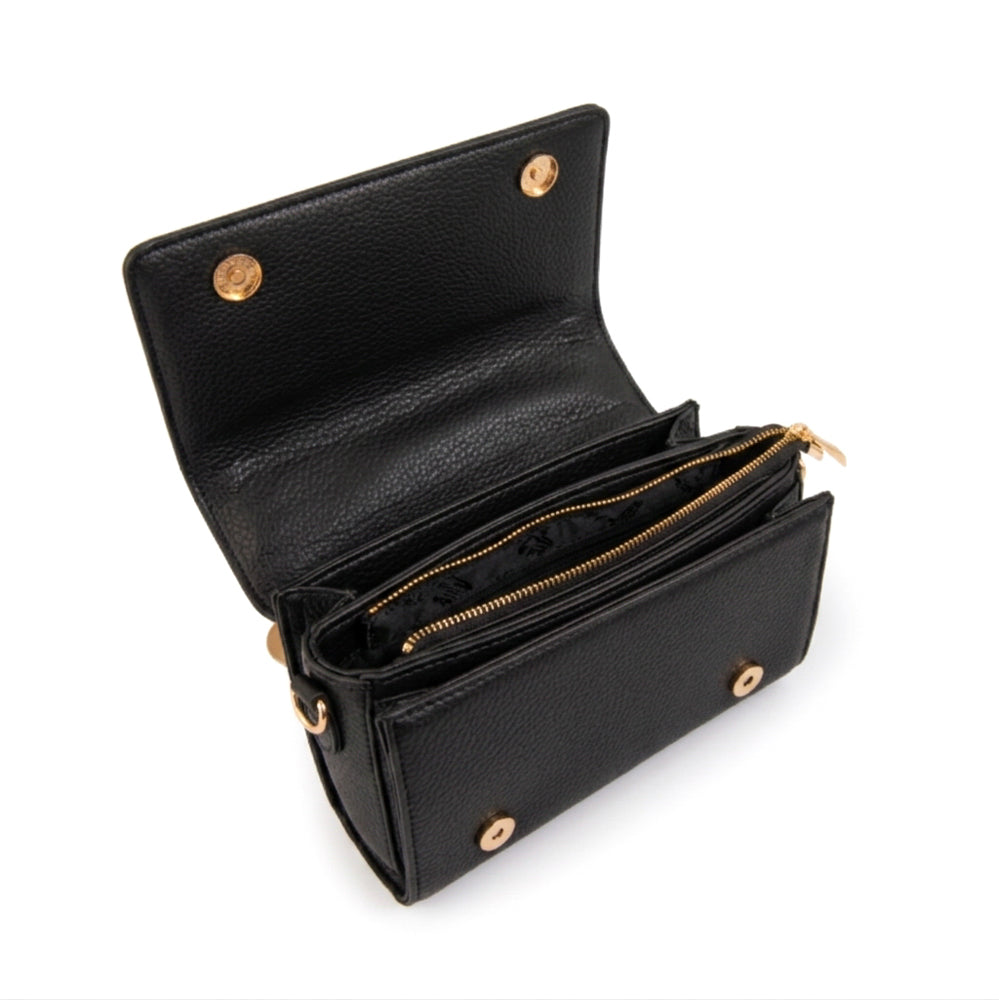 Cartera bandolera con tapa bruna negro