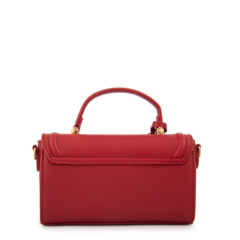 Cartera bandolera con tapa bruna rojo oscuro