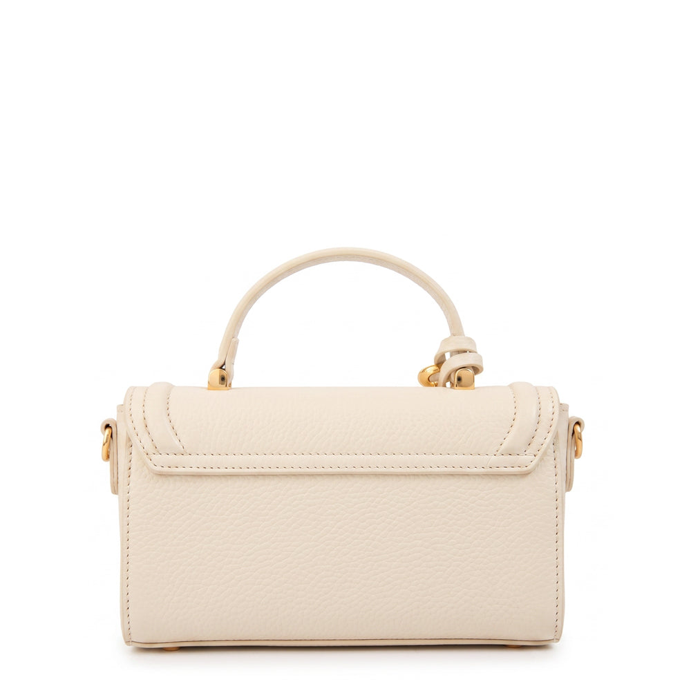 Cartera bandolera con tapa bruna blanco crudo