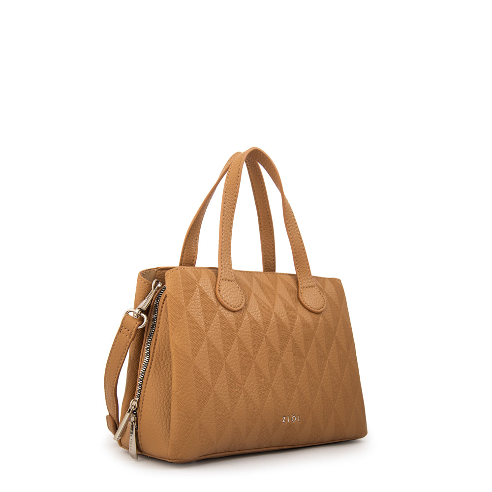 Cartera tote francini pequeña camel