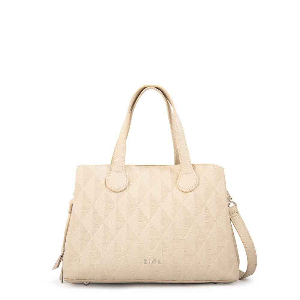 Cartera tote francini pequeña blanco crudo