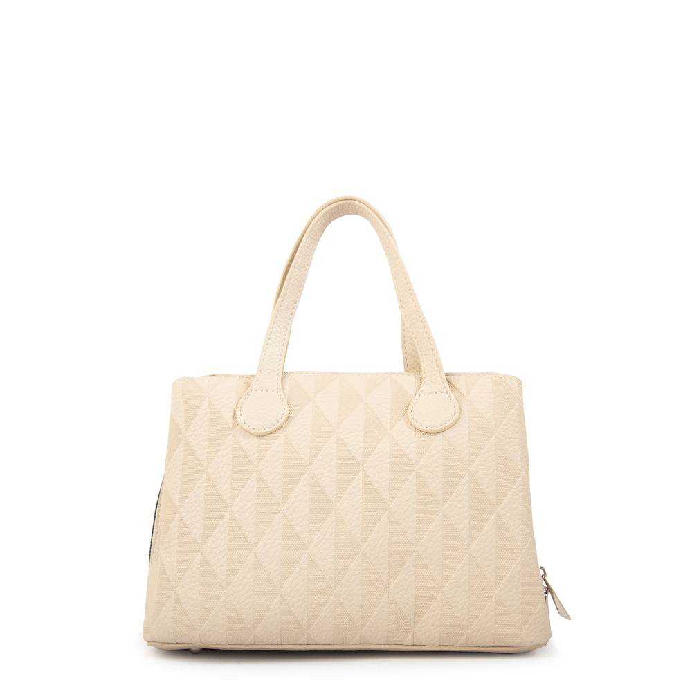 Cartera tote francini pequeña blanco crudo