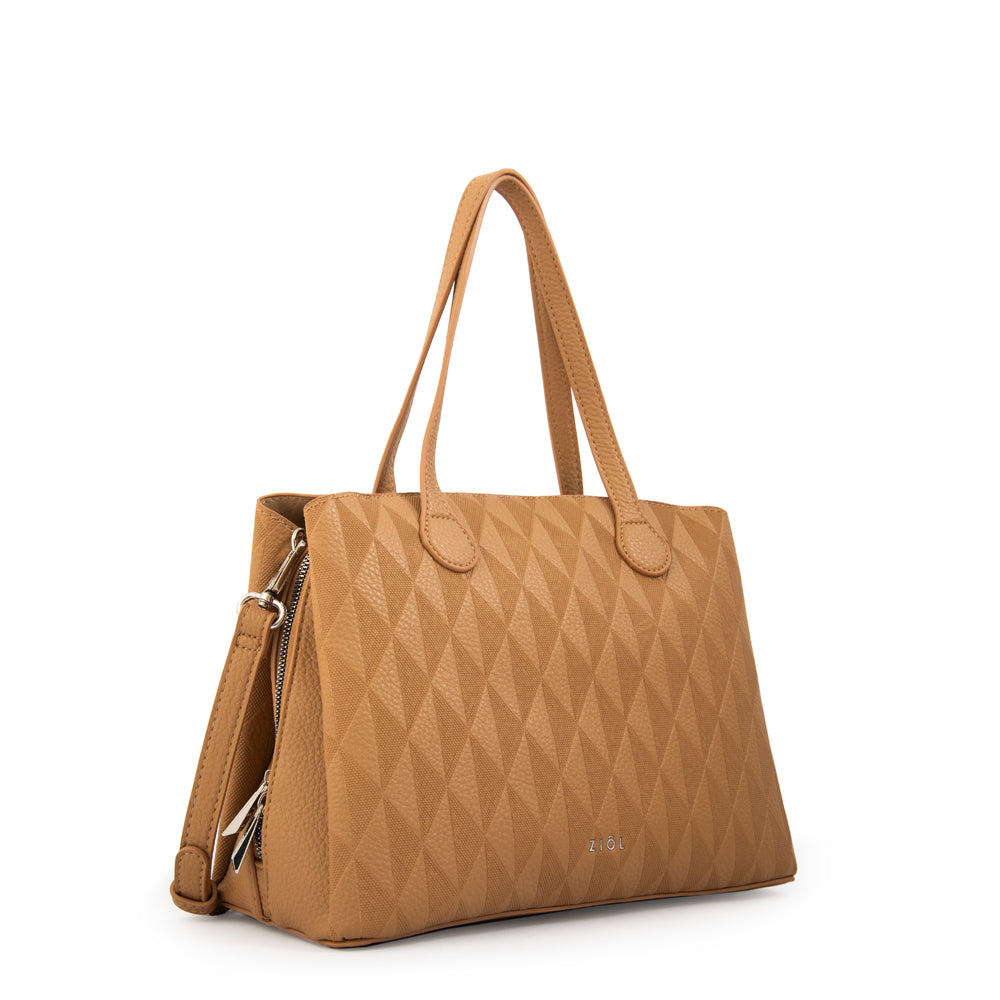 Cartera tote francini mediana camel