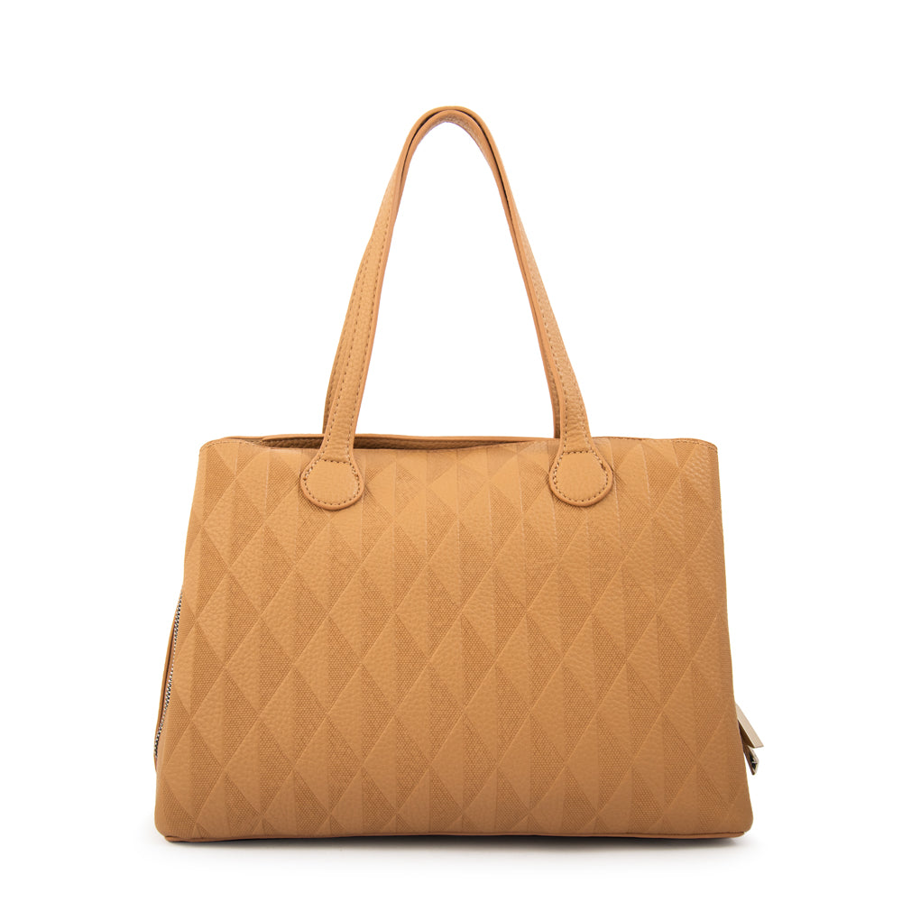 Cartera tote francini mediana camel