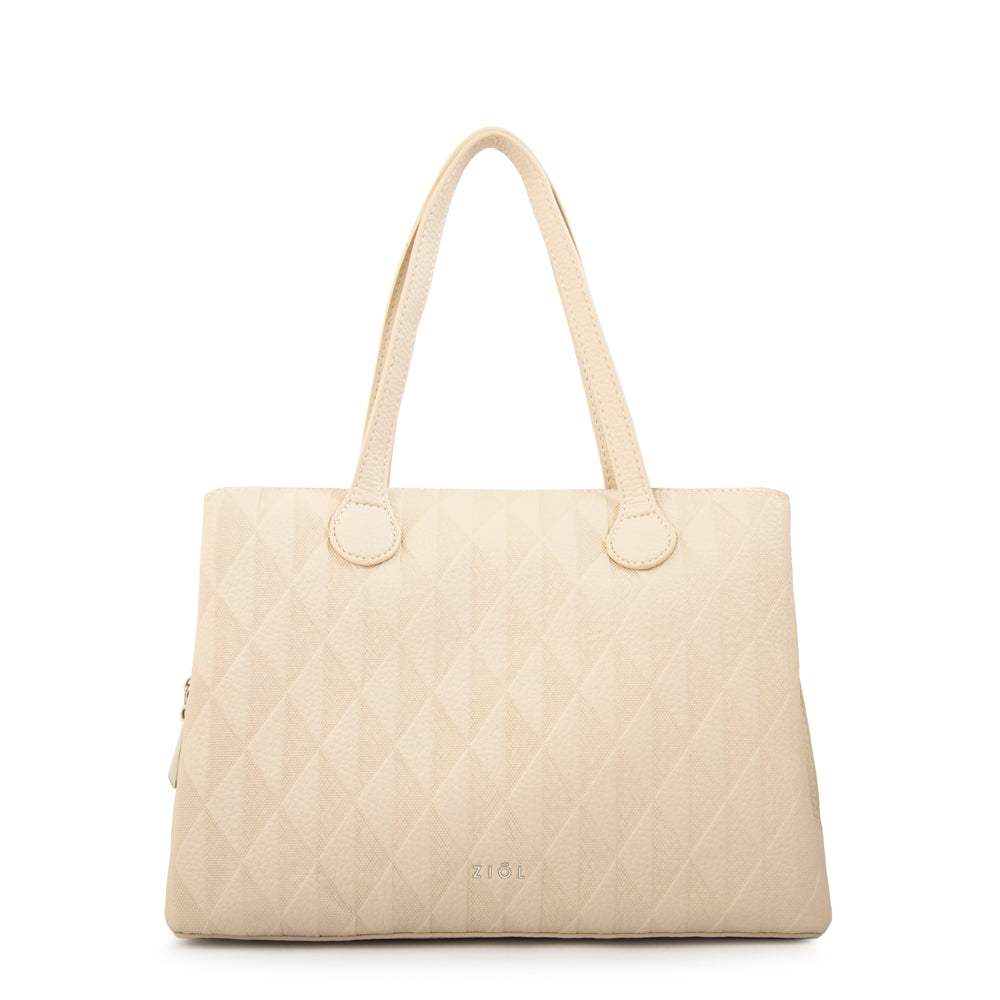 Cartera tote francini mediana blanco crudo