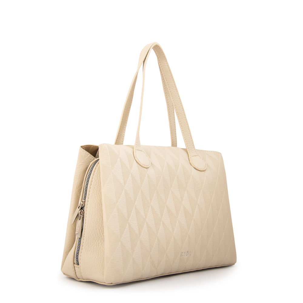 Cartera tote francini mediana blanco crudo