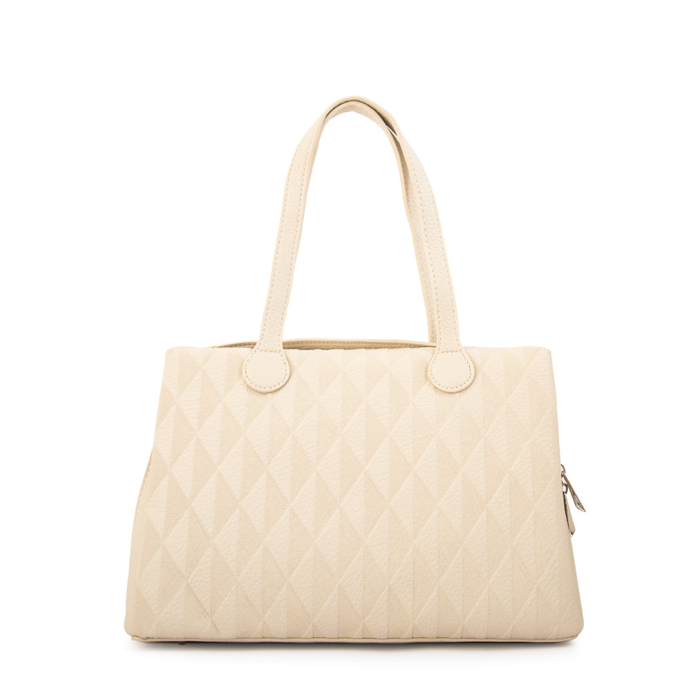 Cartera tote francini mediana blanco crudo