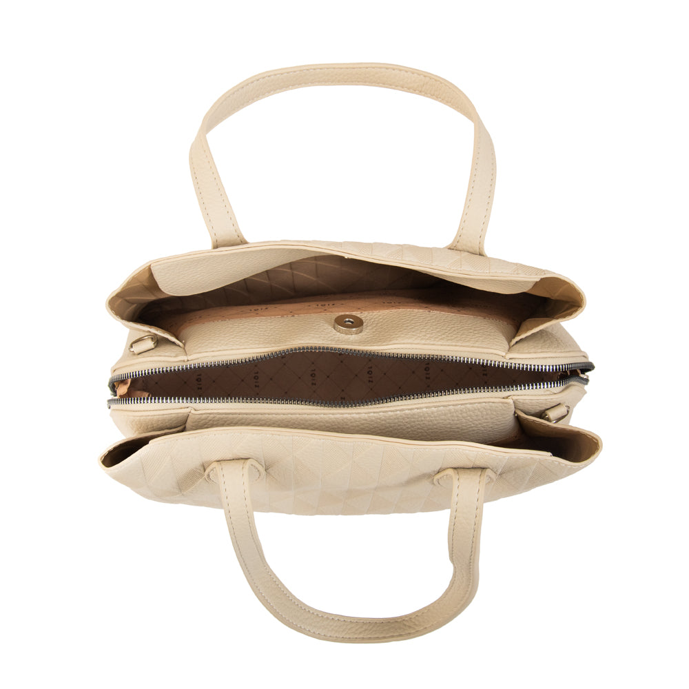 Cartera tote francini mediana blanco crudo