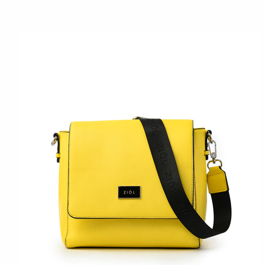 Aydin Cartera Tipo Bandolera Con Tapa Mediano Amarillo