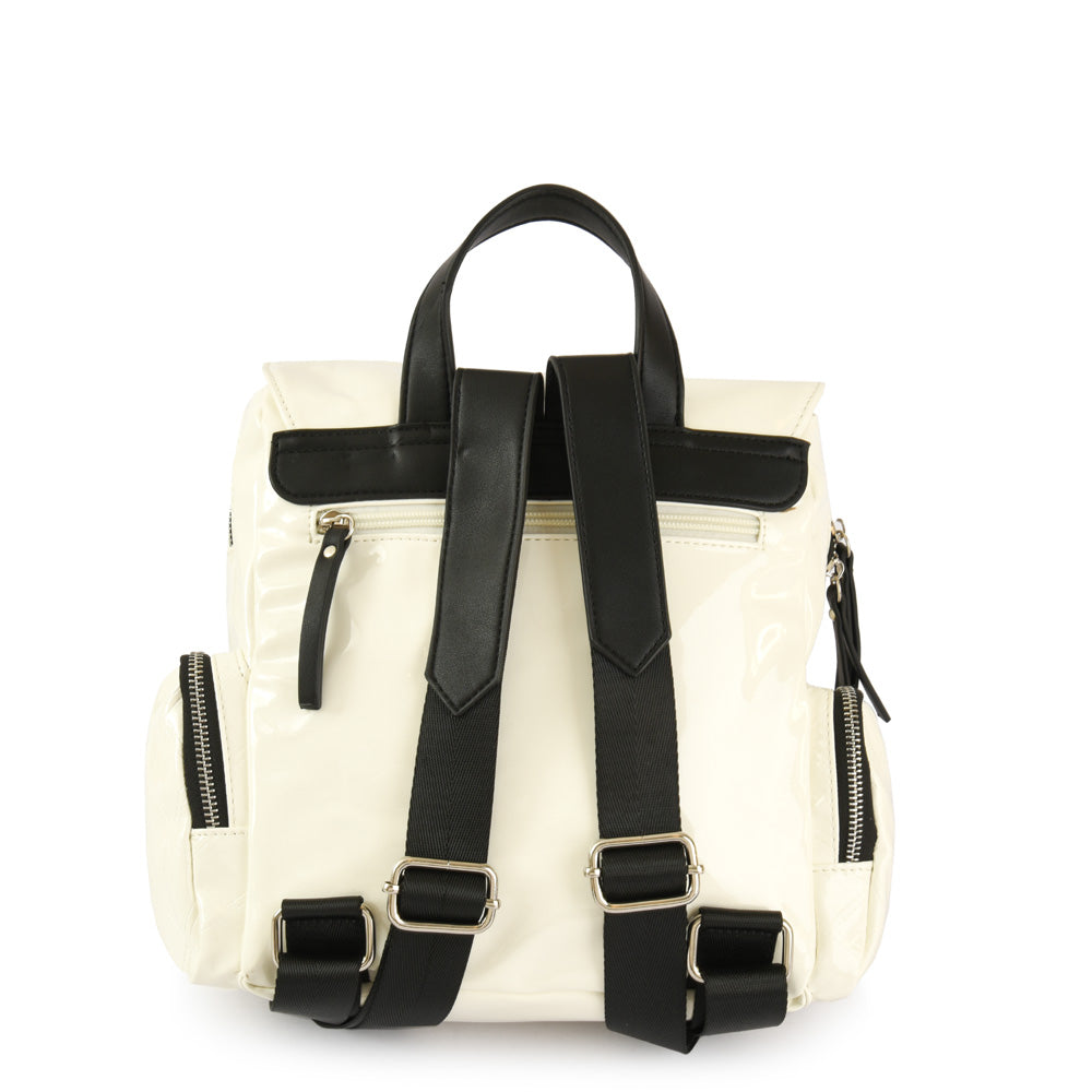 Mochila con tapa mila pequeña blanco