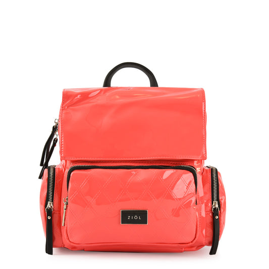 Mochila con tapa pequeña mila coral