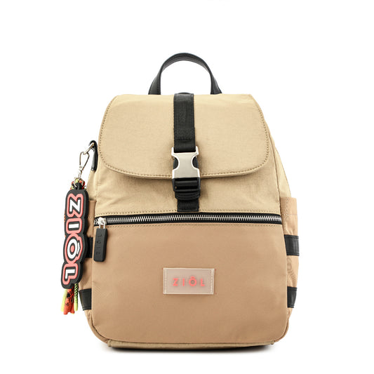 Mochila Con Tapa Mediana Tavira Beige