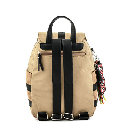 Mochila Tavira Con Tapa Mediana Beige Ziol