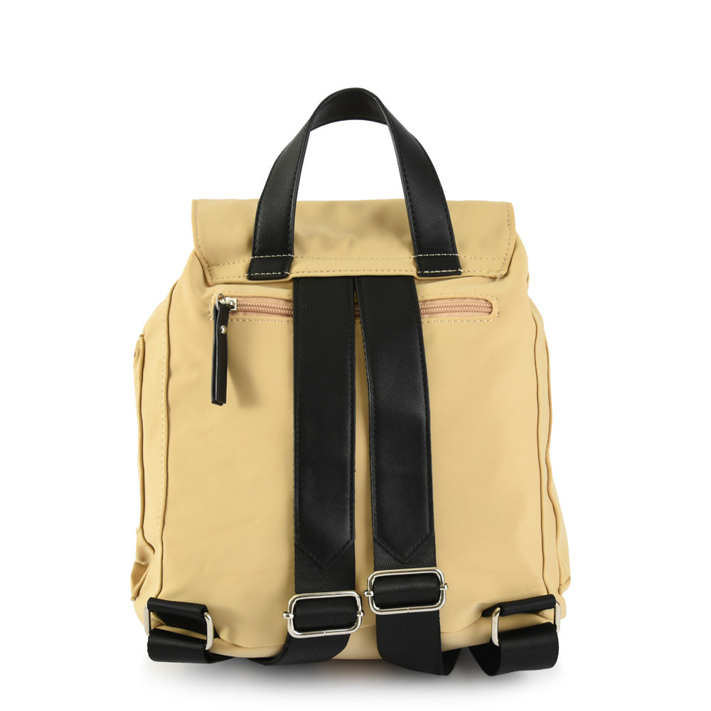 Mochila con tapa elvas mediana beige oscuro