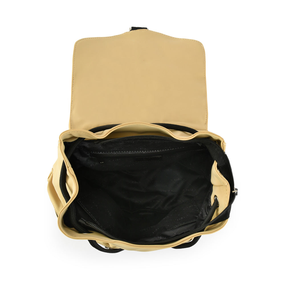Mochila con tapa elvas mediana beige oscuro