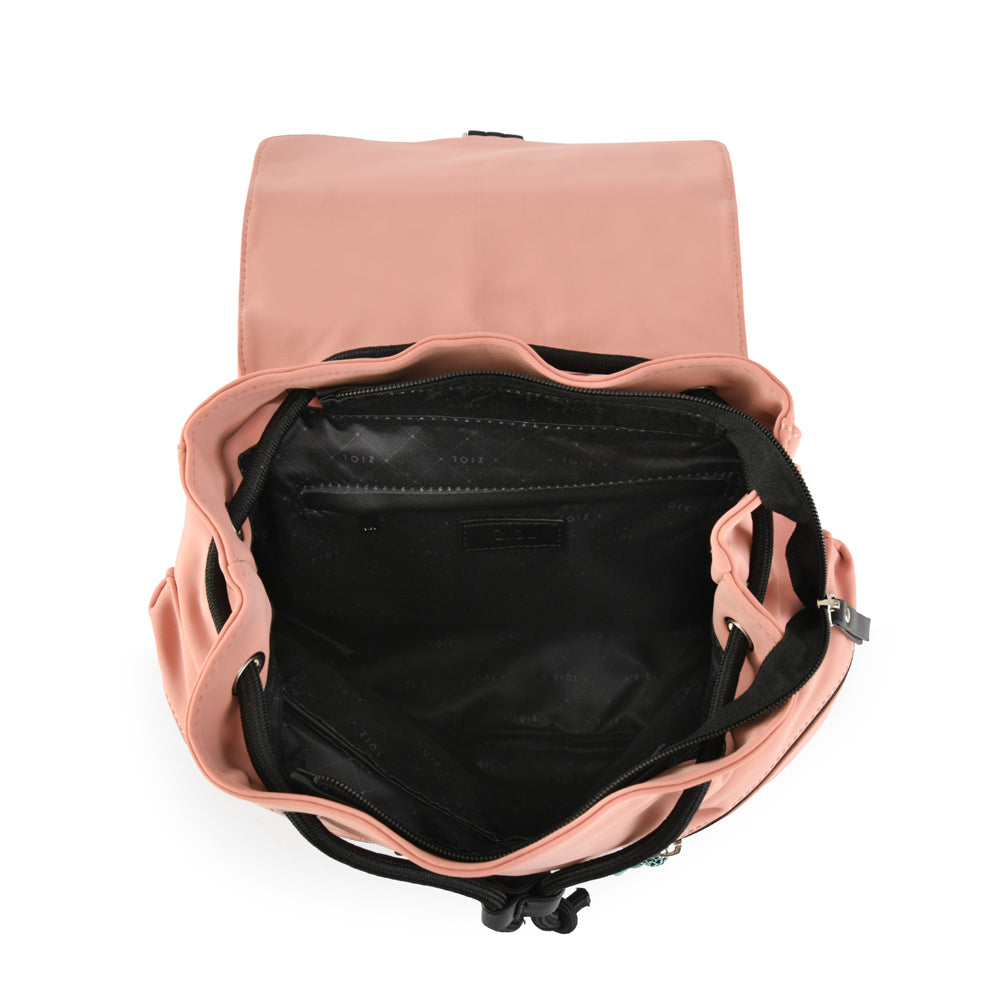 Mochila Elvas Con Tapa Mediana Rosa Viejo Ziol