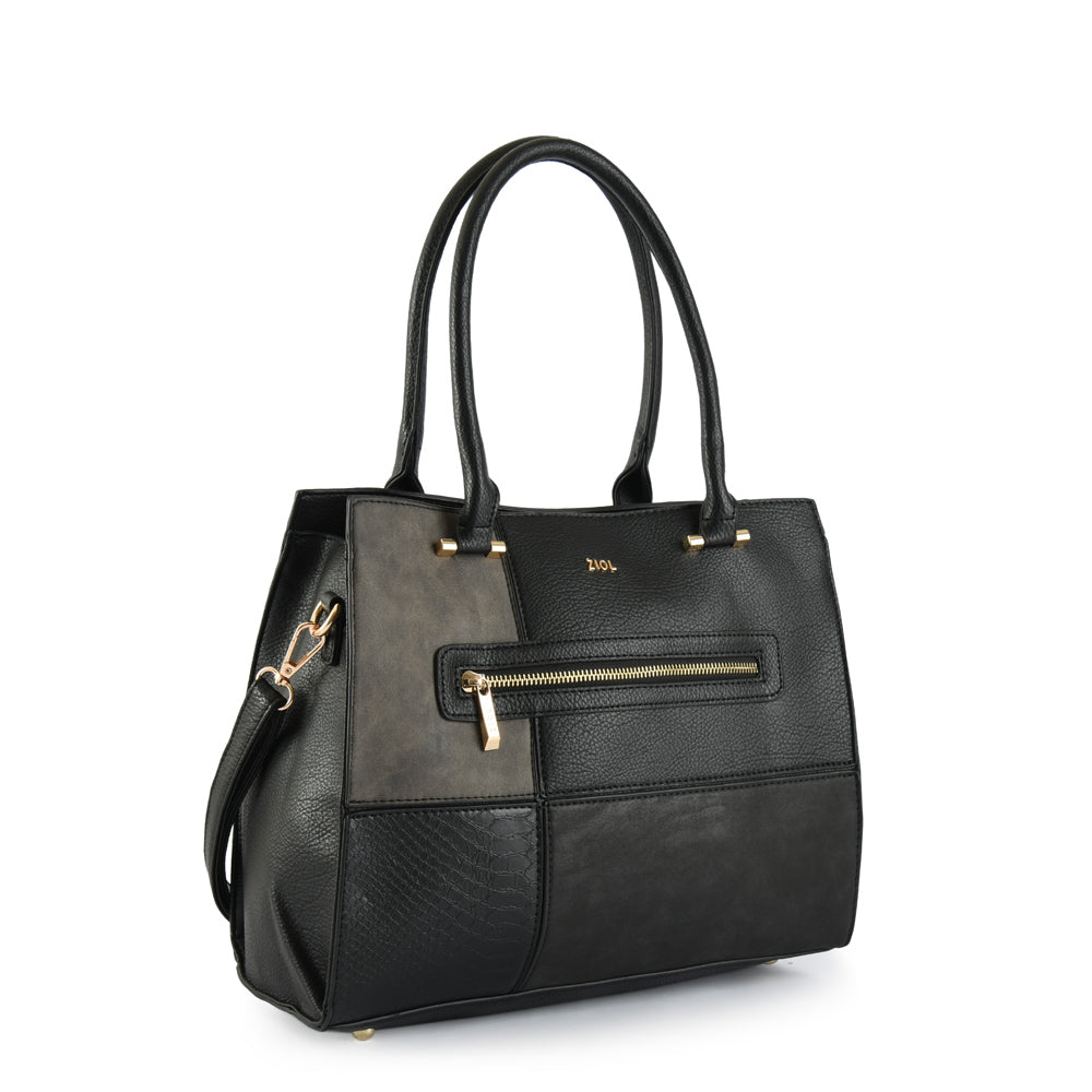 Cartera tote tres divisiones croix mediana negro