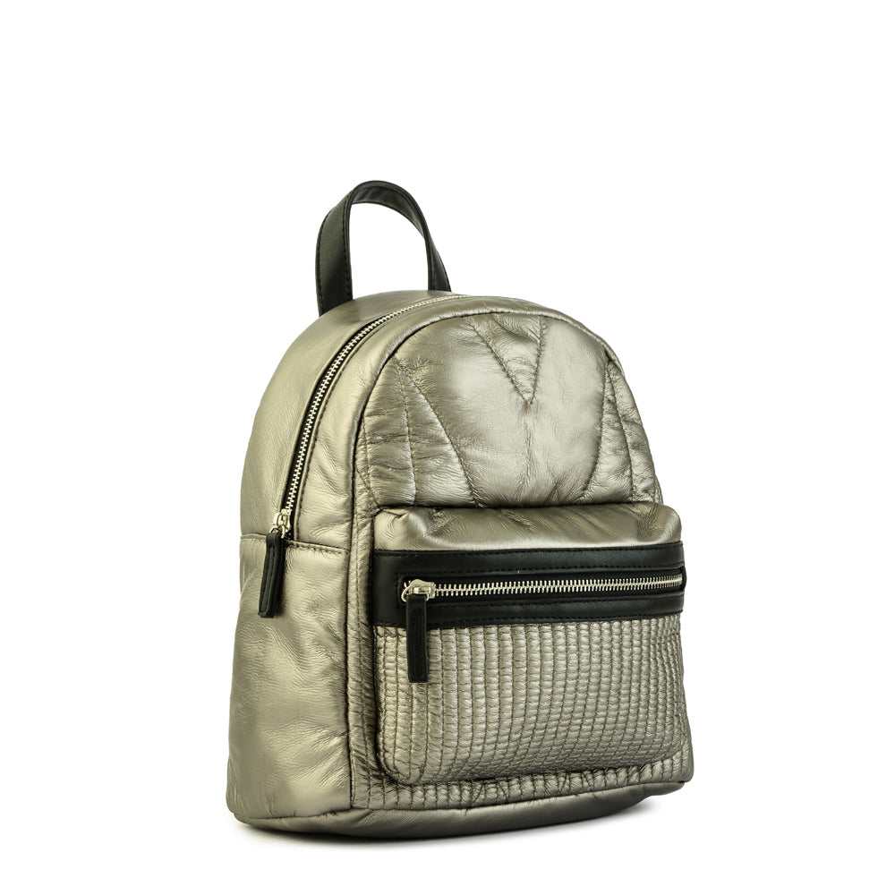 Mochila noelia mediana plateado oscuro