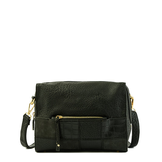 Cartera bandolera mediana cuadrille negro