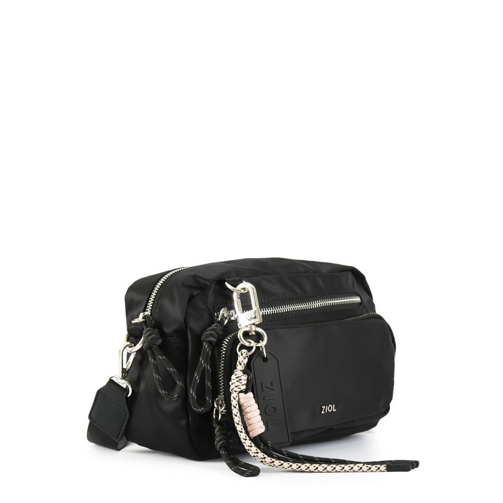 Cartera bandolera pequeña perlina negro