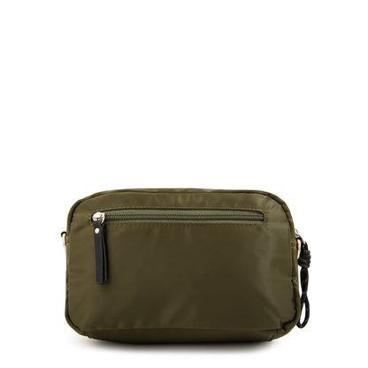 Cartera Bandolera perlina mediana verde oliva