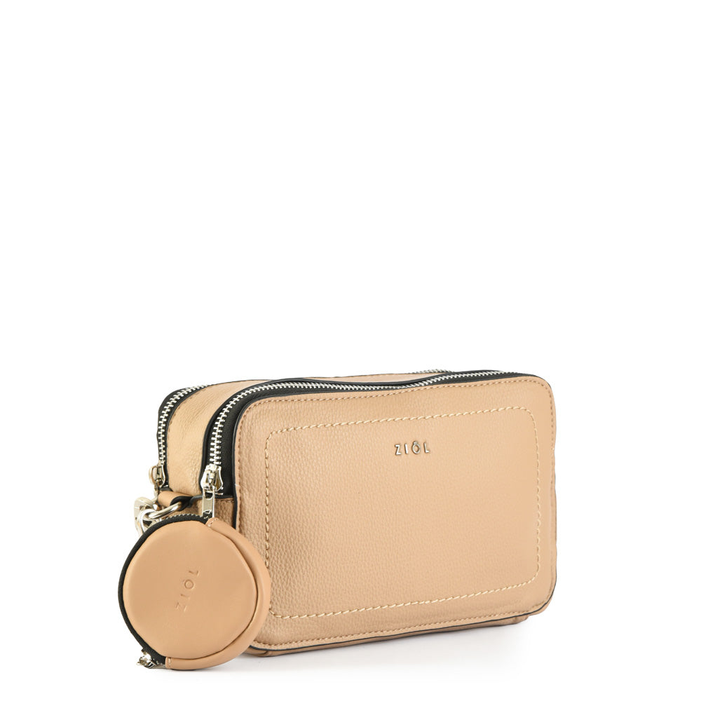 Cartera bandolera iskra pequeña beige
