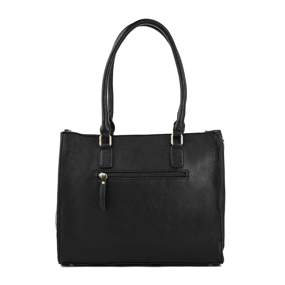 Cartera tote tres divisiones milena mediana negro