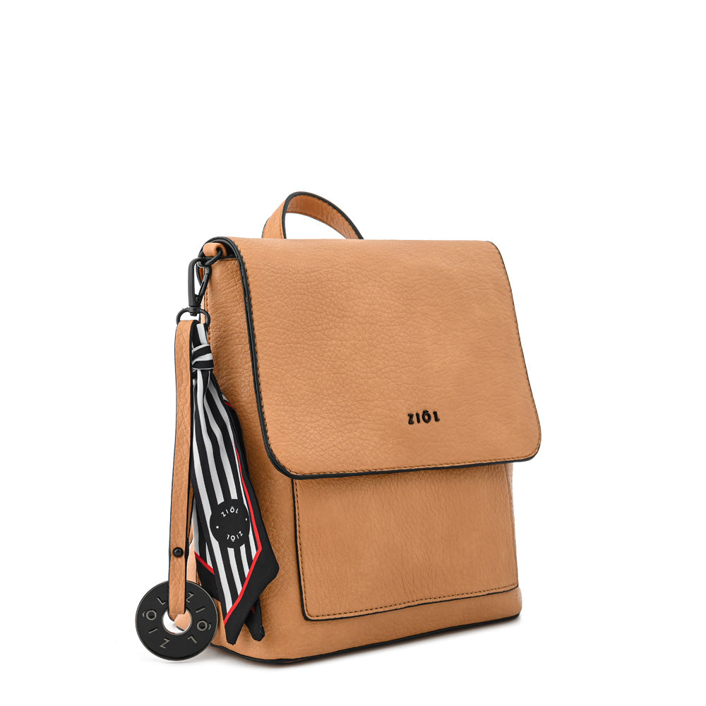Mochila con tapa raina pequeña camel