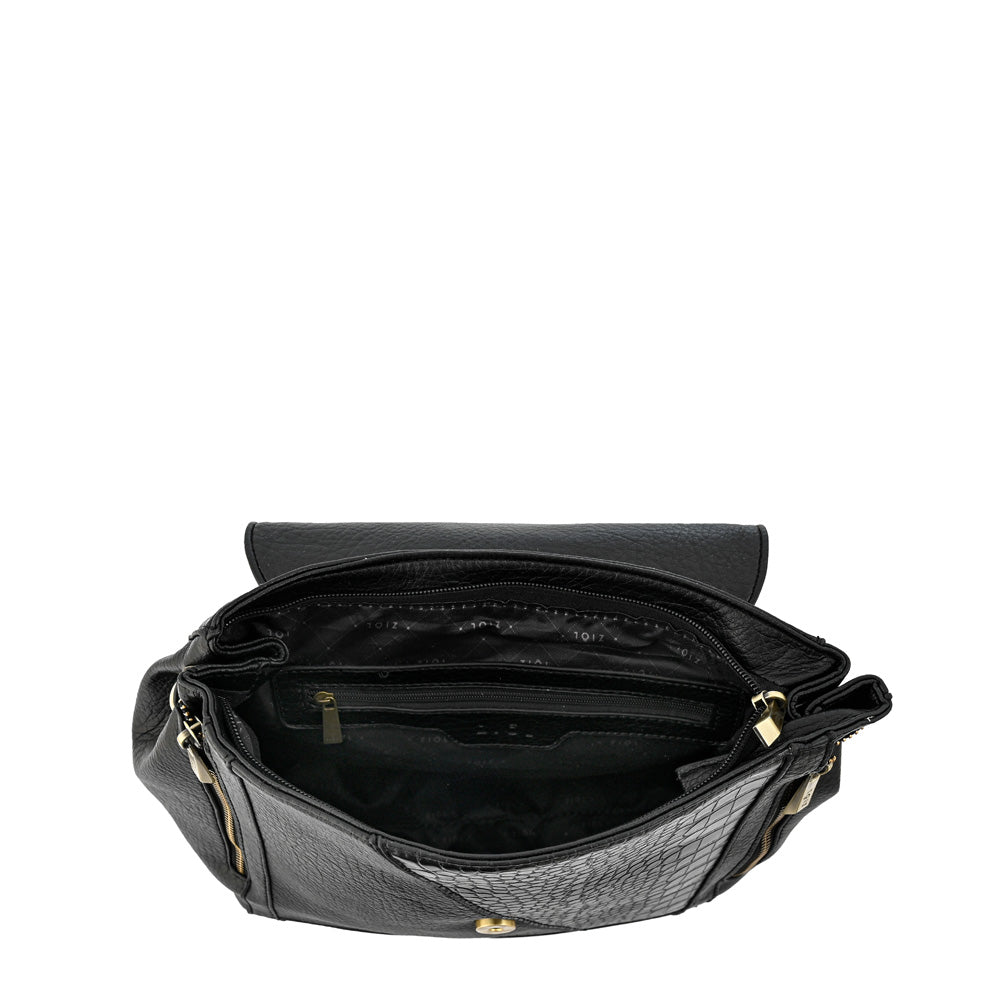 Mochila con tapa sira mediana negro
