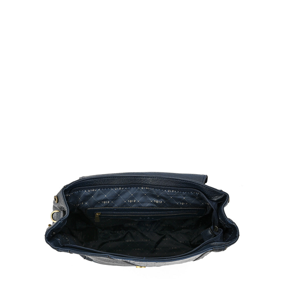 Mochila con tapa sira mediana azul oscuro
